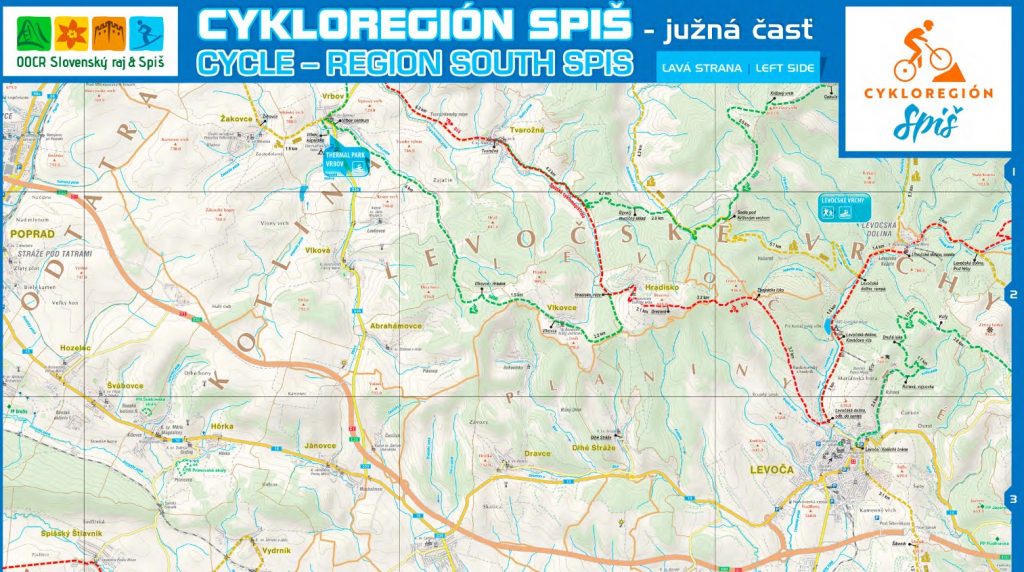 Cyklo mapa region spis